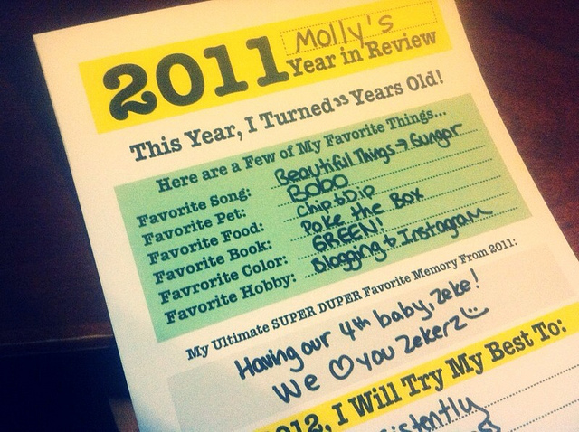 Printables: New Years Resolution and 2011 Year in Review