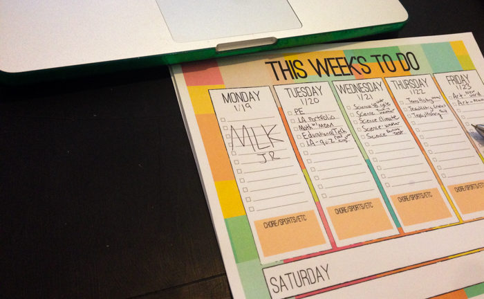 Free Weekly Planner For Kids